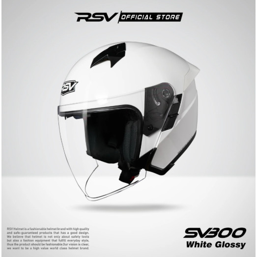 RSV HELMET SV300 WHITE GLOSSY DOUBLE VISOR HELM RSV SV300