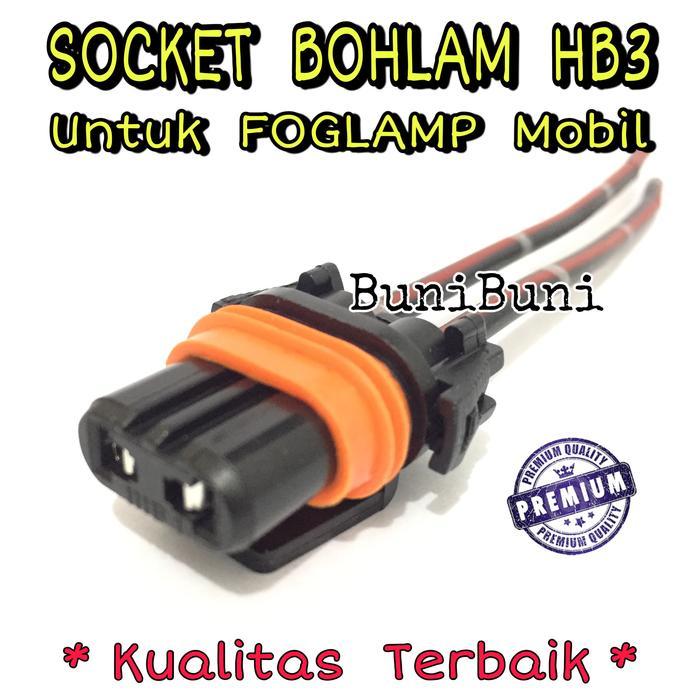 Socket HB3 & HB4 - Soket Lampu Mobil HB3 / 9005 & HB4 / 9006 + Kabel - HB3 (9005) SPAREPARTS MOBIL