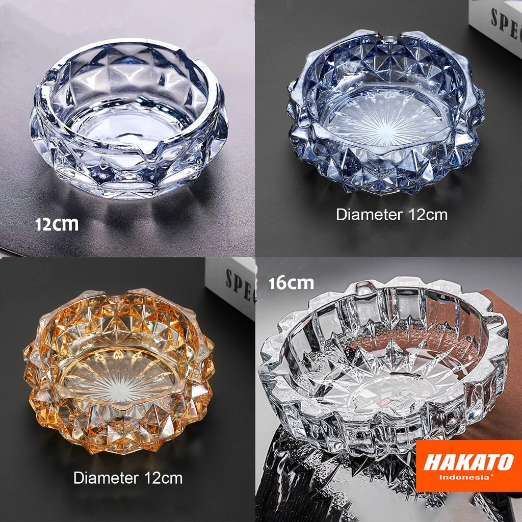 Asbak Kaca Kristal Asbak Aesthetic Kaca Tebal Pajangan Meja Souvenir Asbak Besar