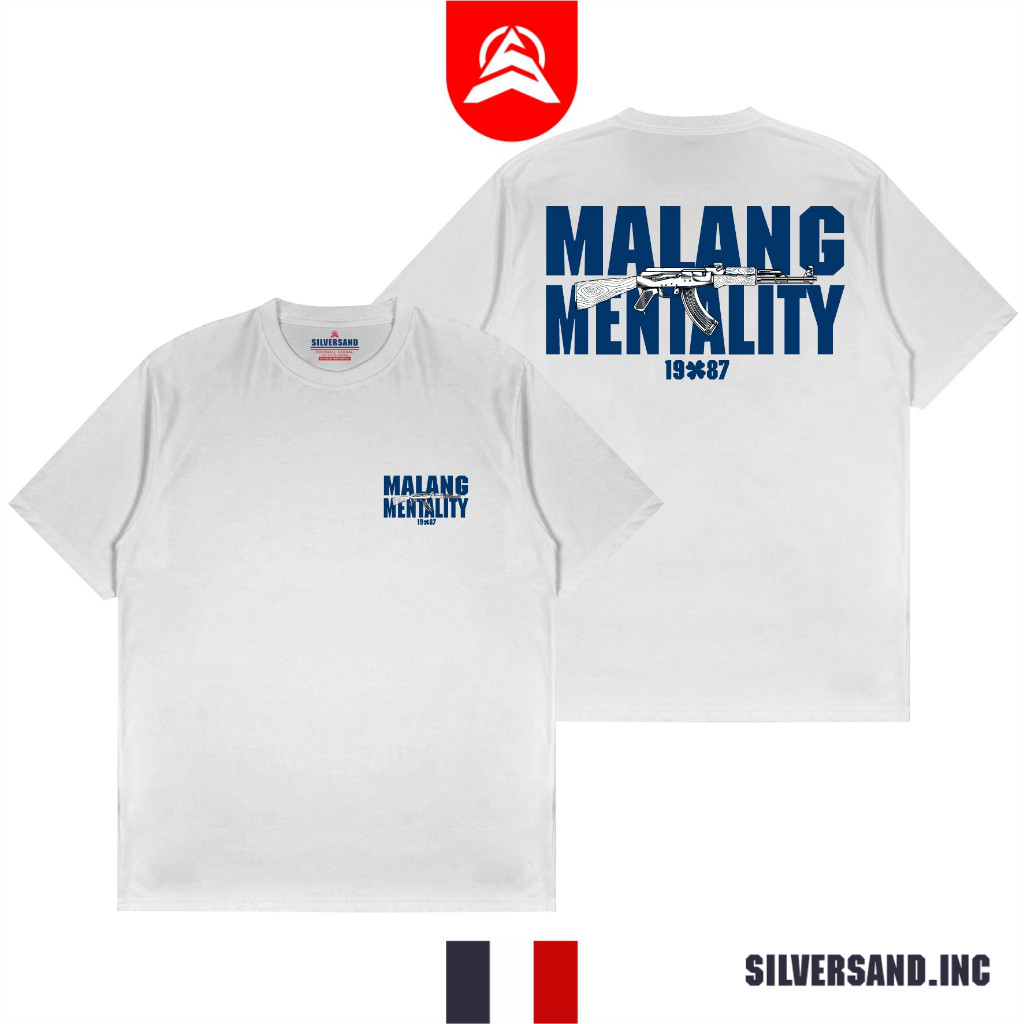 T-shirt Malang Mentality Kaos Pria Dewasa Casual Unisex Bahan Katun Combed 24s Tebal