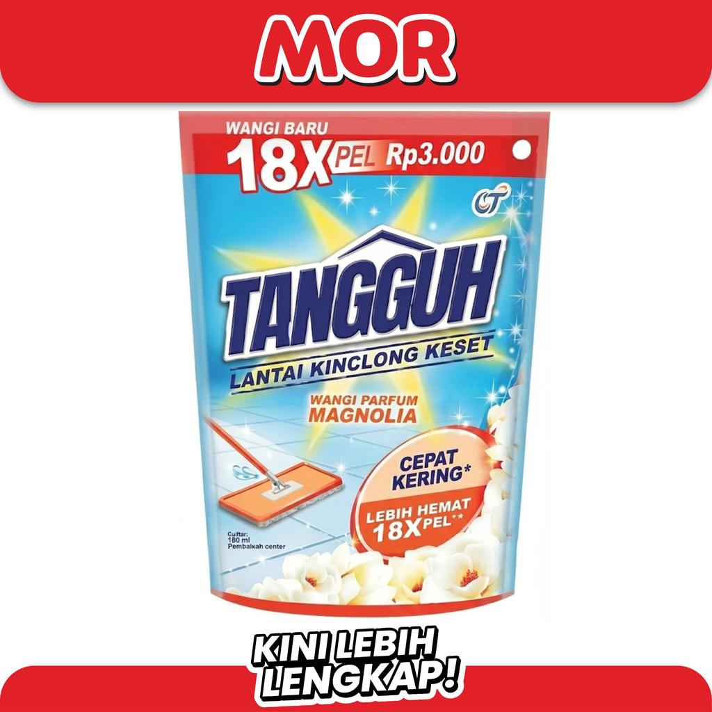 TANGGUH Pembersih Lantai Parfum Magnolia 180ML - Cairan Pel Lantai Bersih Kilap, Kesat, & Wangi Mewa