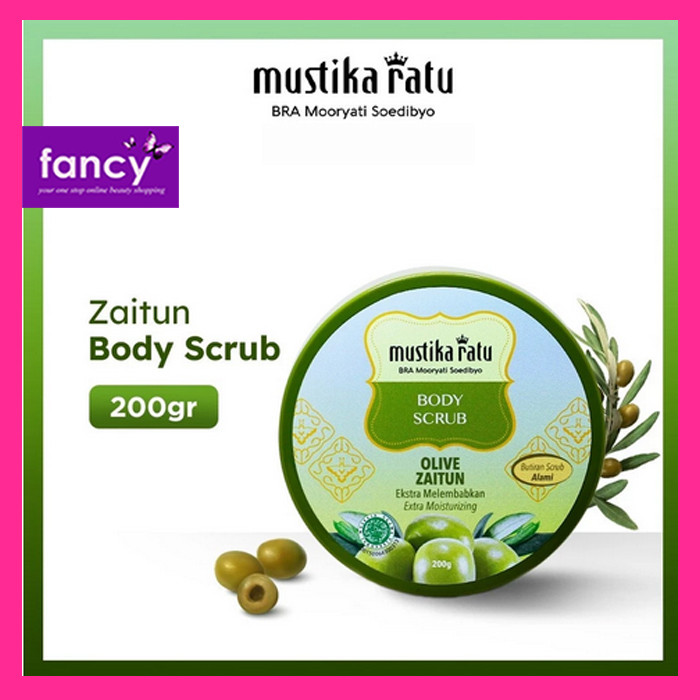 Mustika Ratu Body Scrub 200 gr ZAITUN | Lulur Alami Mengangkat Sel Kulit Mati