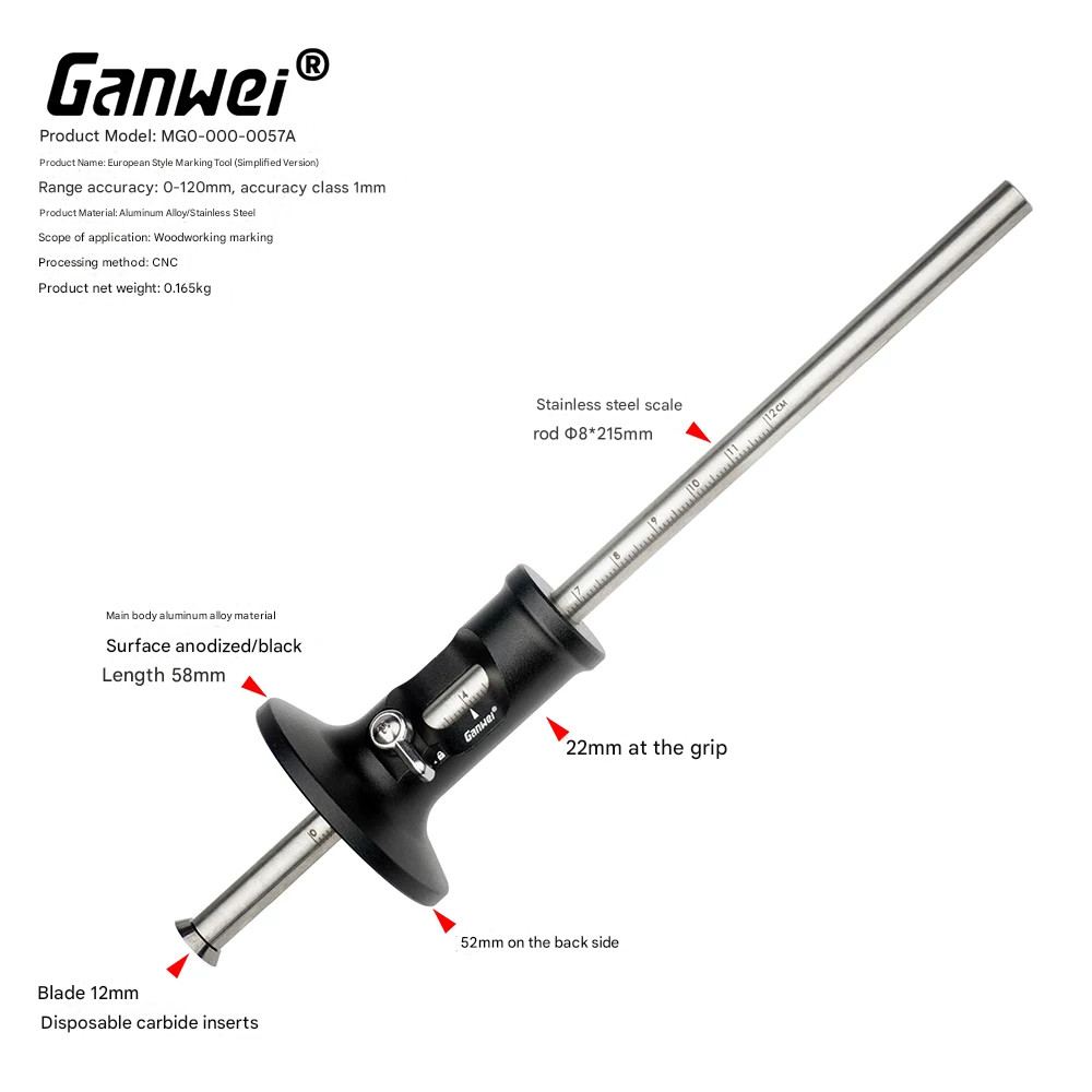 Marking Gauge perusut kayu fixed blade