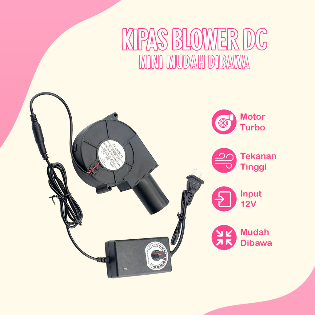 Blower Cooking Air Blower Mini 12V BBQ Blower Fan Blower Machine Alat BBQ Praktis