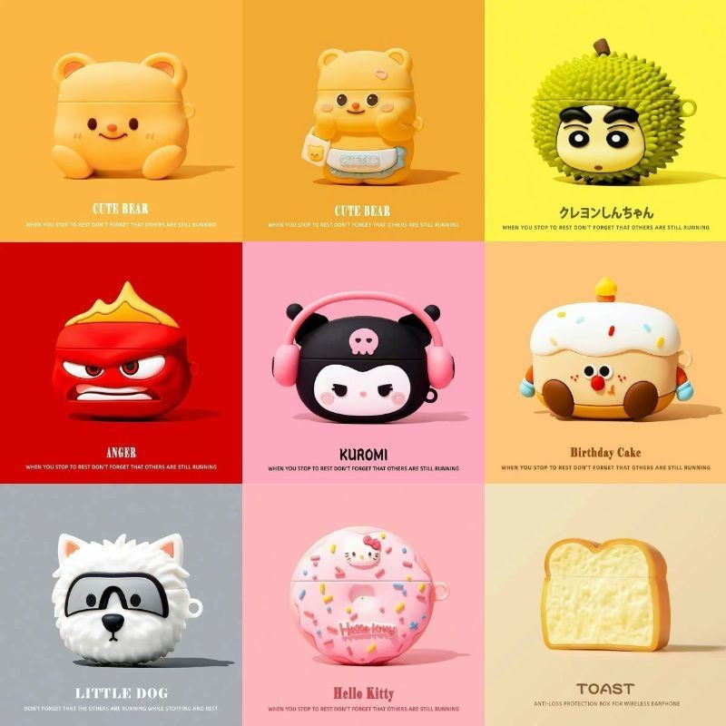 Cute Cartoon Earphone Protective Cover Apple Bluetooth Earphone Anti Drop Kasus Silikon