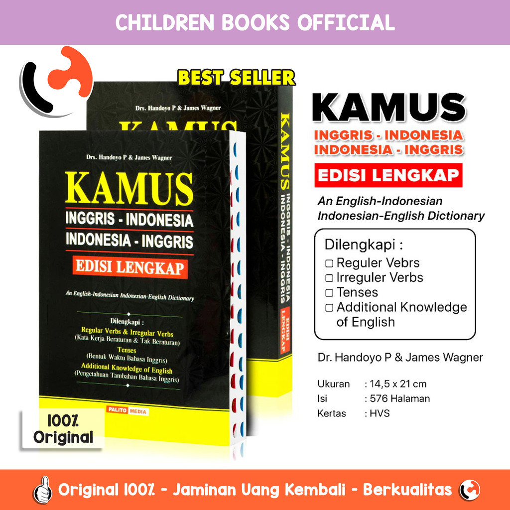 Buku Kamus Inggris - Indonesia / Indonesia - Inggris Lengkap / Kamus Edisi Lengkap