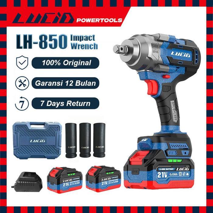 LUCID LH850 GEN2 1500N.M heavy duty cordless impact wrench 21V 6.0 Battery DMEGC 20P 15C LUCID POWER