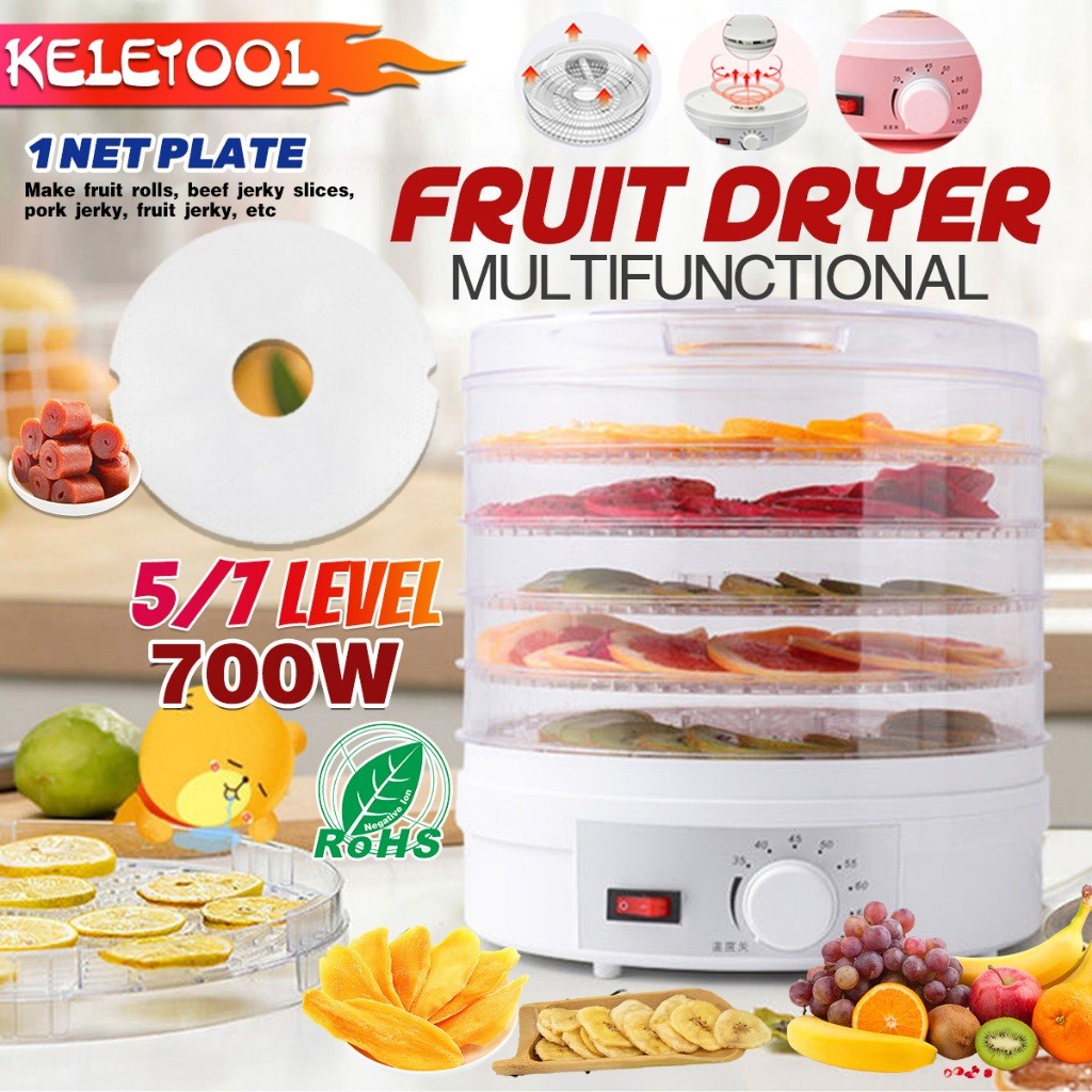 Mesin Pengering Makanan 7Rak Mesin Dehydrator Makanan 900W Food Dehydrator