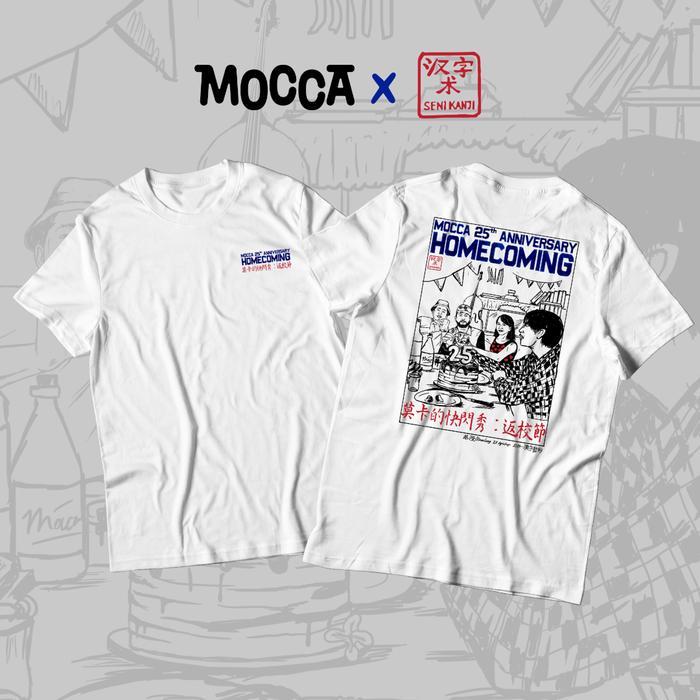 KAOS MOCCA 25TH ANNIVERSARY HOMECOMING X SENI KANJI - Putih, M