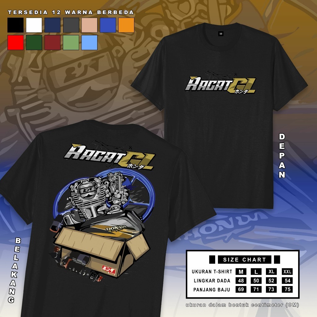 Baju Kaos Atasan Pria Ragat Honda Gank Herex Gl100 Max Pro Distro Original Murah Keren Bahan Adem