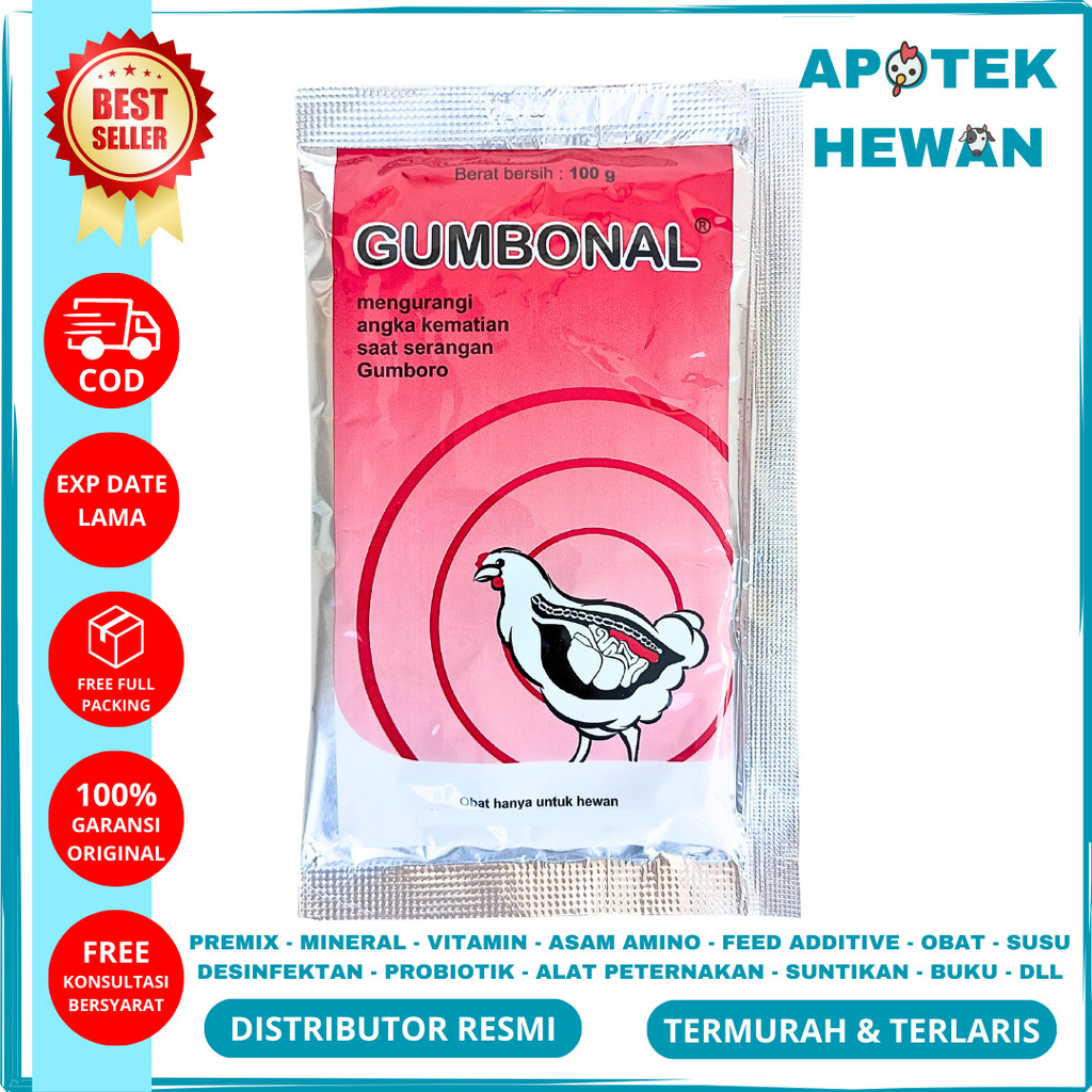 GUMBONAL 100 GRAM MEDION - Obat Gumboro Unggas - Obat Ayam Gumboro - Mengurangi Angka Kematian Saat 