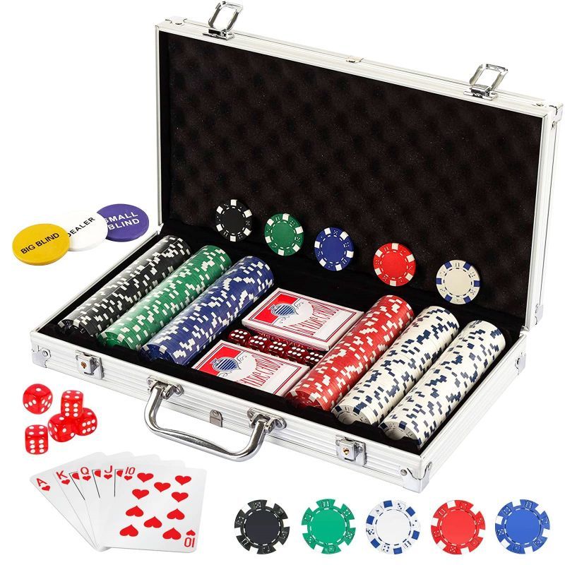 Delova 300 Pcs Poker Chip Set Casino Game Texas Holdem Kasino Koin Casino Termasuk Poker Dan