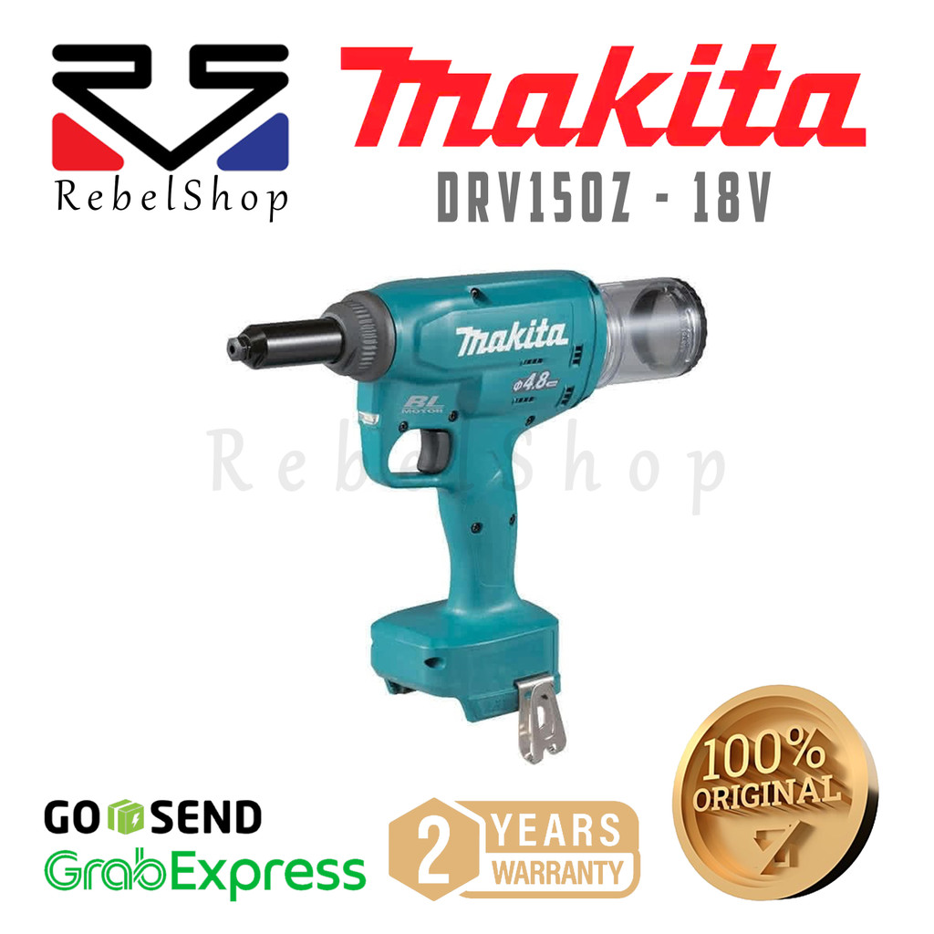 Makita Cordless Baterai Rivet Gun Mesin Paku Tembak 18V + Unit Only - DRV150Z