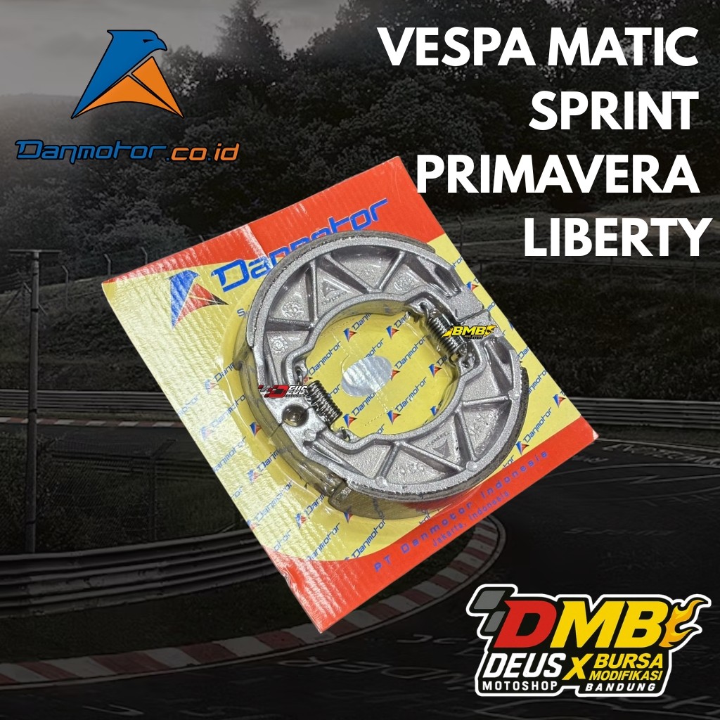 Danmotor Kampas Rem Belakang Vespa Matic Sprint Primavera Liberty Brake shoe rem tromol Piaggio
