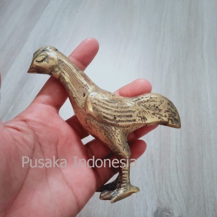 Patung Ayam Jago Kuningan Kecil Antik Murah Dijamin Paling Murah Seindonesia PI8776
