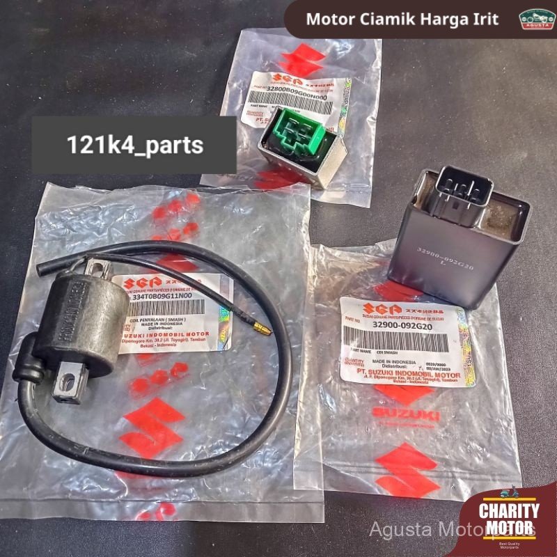paket pengapian 3 item Kuil+cdi+kiprok Suzuki Smash 110 lama/smash New ORI