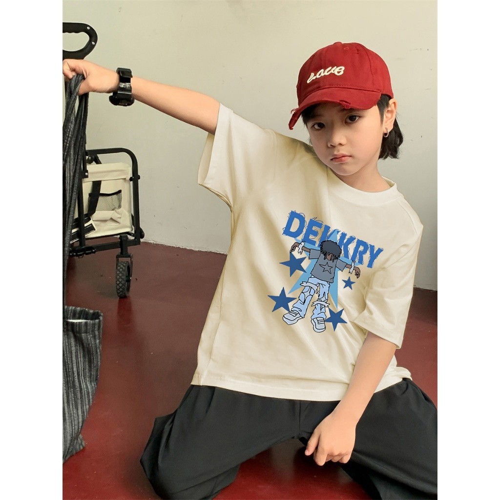 Kaos anak pria|2-12 Tahun|Cetakan gaya Korea|korea style premium baju atasan|Anak pria 10 tahun impo