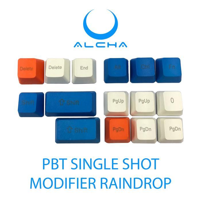 TECHX ALCHA KEYCAPS PBT MODIFIER 15 KEYS SINGLE SHOT - TOP RAINDROP