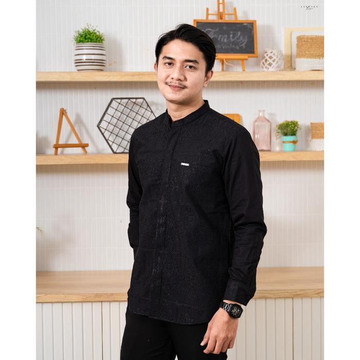 HAVAR Syamil Kemeja Koko Muslim  Slimfit Lengan Panjang - L