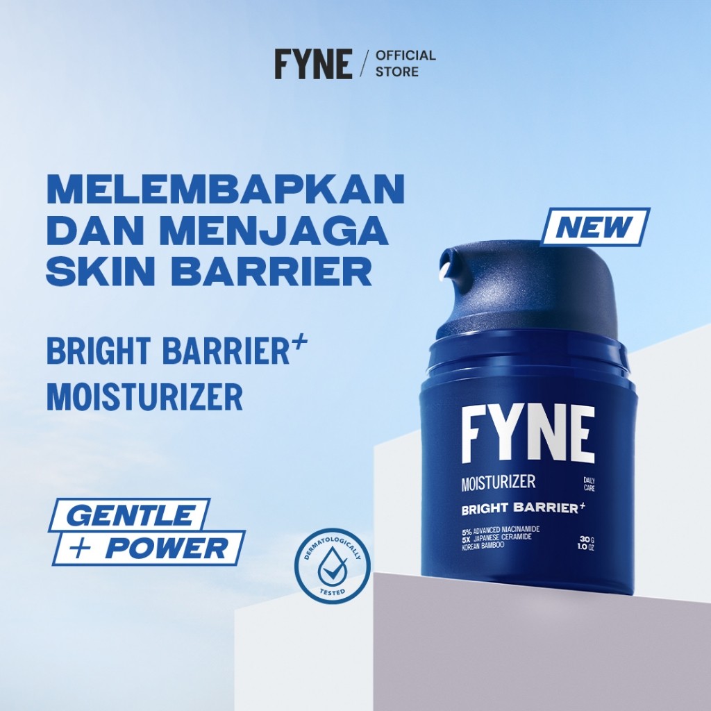 FYNE Men Bright Barrier+ Moisturizer 30gr - Pelembab Wajah Pria Mencerahkan & Perbaiki Skin Barrier 