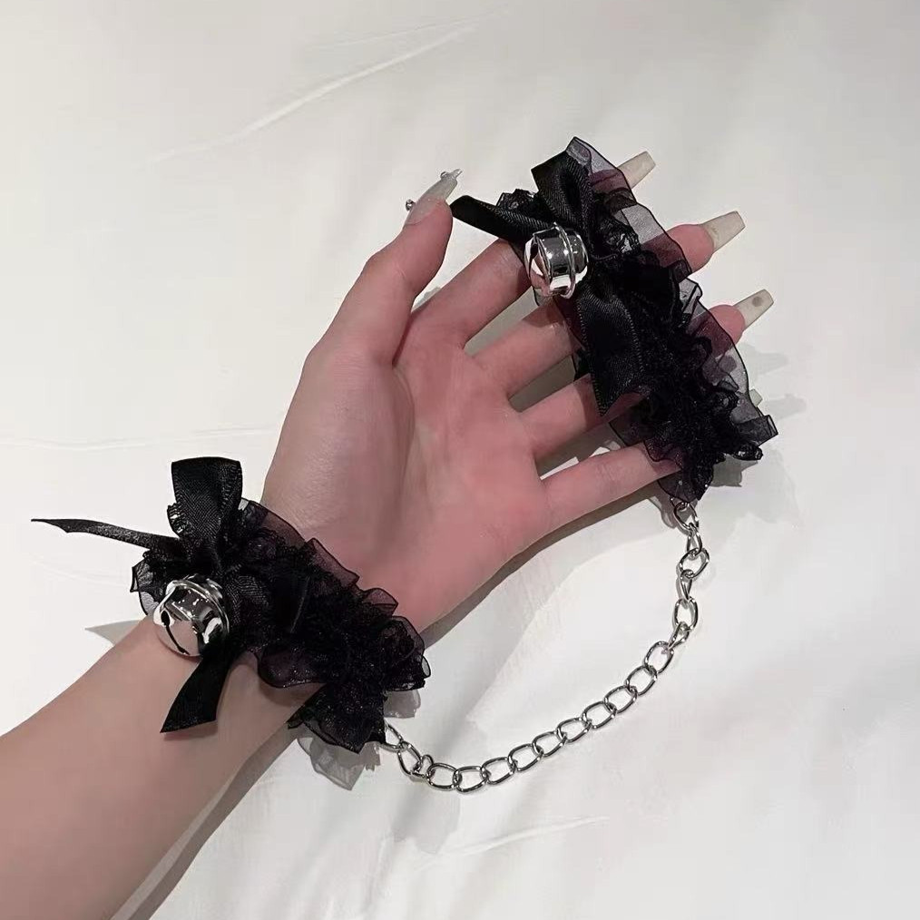 CH-40 kalung necklace y2k choker wanita bell lonceng rantai sm set lace patch borgol tangan lengan