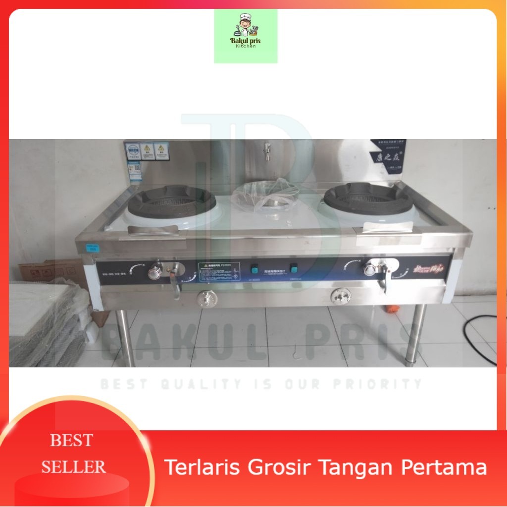 Kompor Gas kwali range 2 burner + 1 soup ring, kompor kwali range dengan 2 burner + 1 soup ring