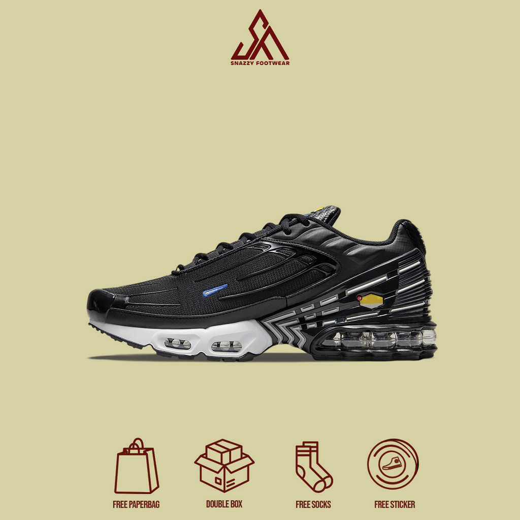 Sepatu Sneakers Nike Airmax Plus 3 Royal Silver 100% Original Unisex