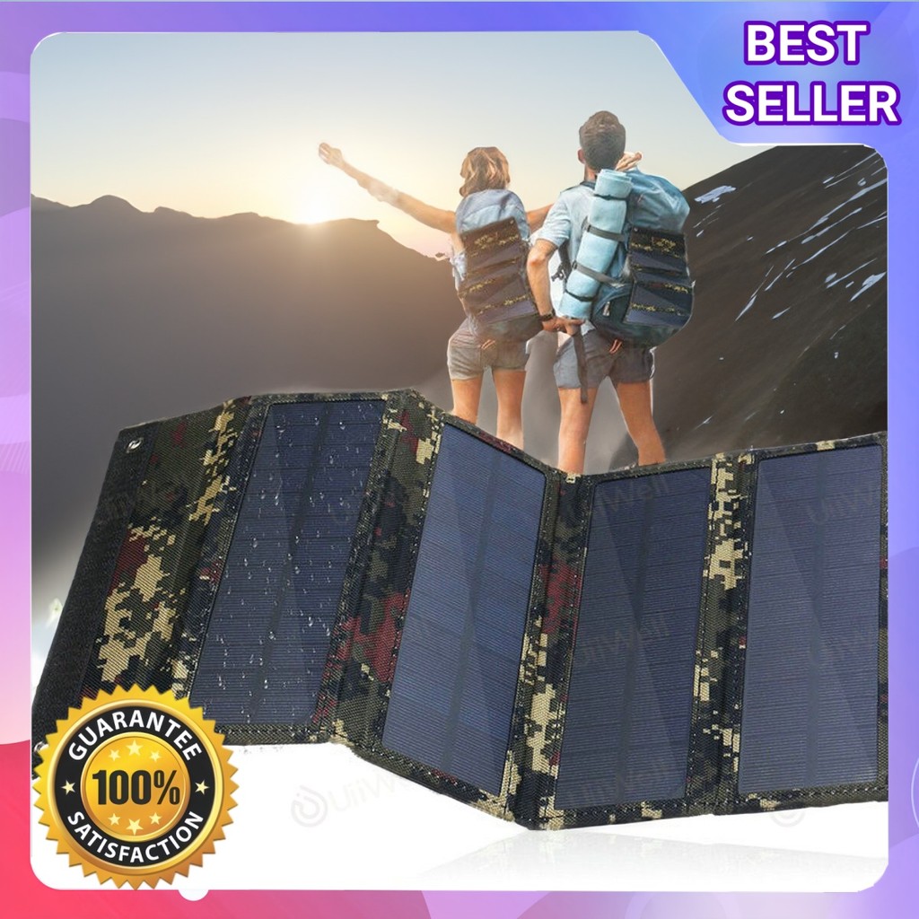 Solar panel portable SHIIE 20w 5V USB foldable untuk pengisian HP power bank darurat outdoor surviva