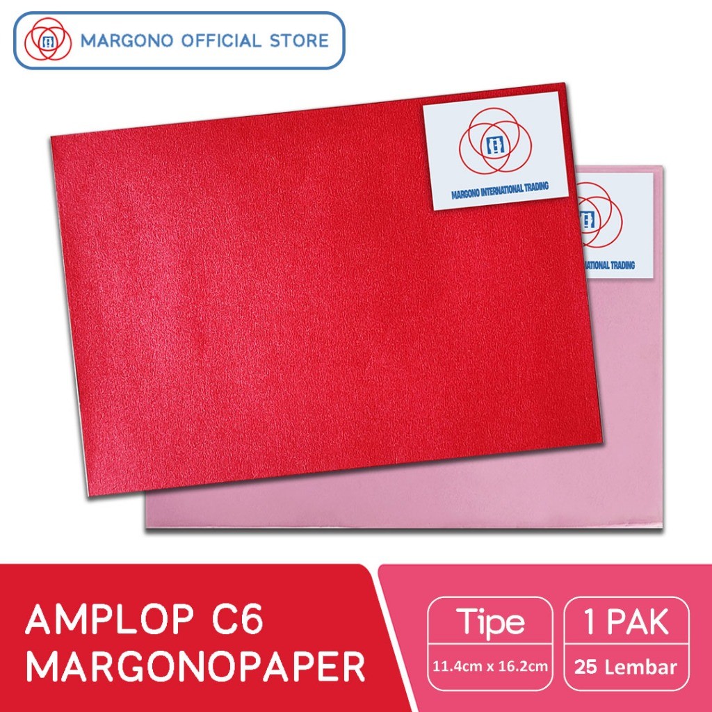Margono Amplop Warna Warni Polos C6 (11.4 X 16.2 cm) - 25 Lembar