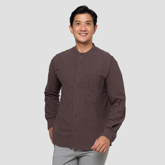 Nevada Texture Rami Pocket Kemeja Koko Pria 123350268