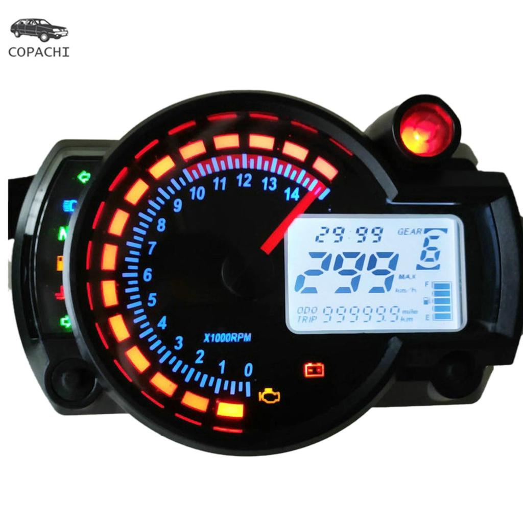 Untuk KOSO RX2N Speedometer Motor Meter LCD Digital Dashboard Odometer 7 Warna Lampu Latar Aksesoris