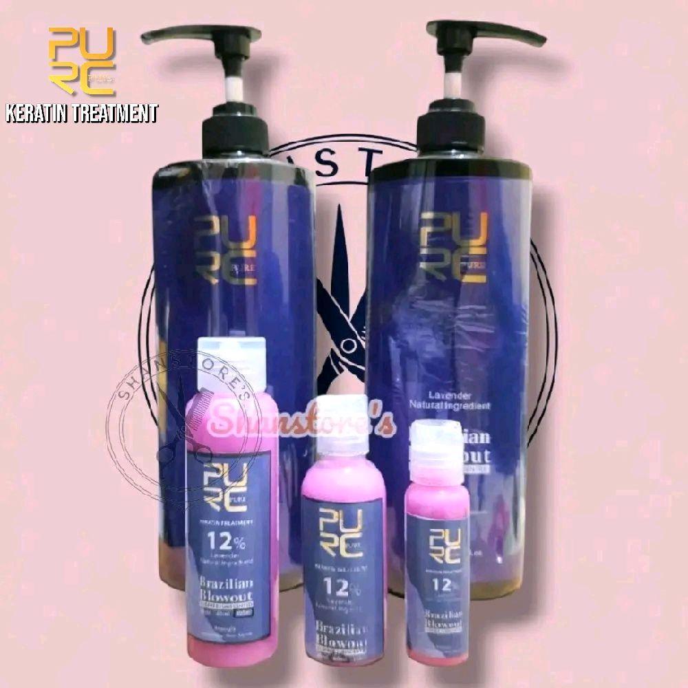 Purc Keratin Aroma Lavender 12% Pelurus Rambut 30Ml 60Ml & 100Ml Perawatan Shampo Kering Smoothing C