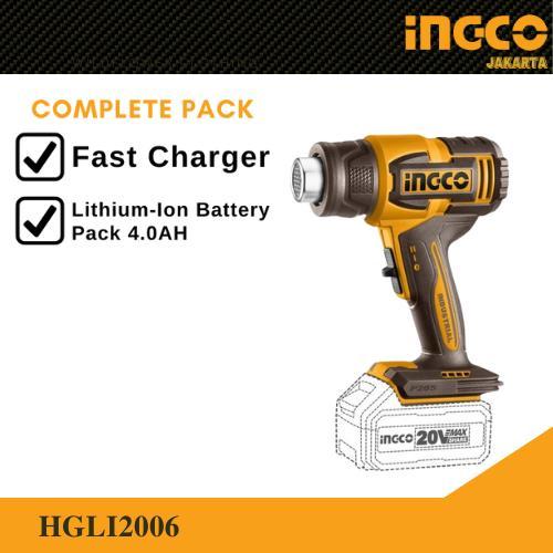 Hotgun Heat Guns  Heatgun Cordless 20V Baterai Blower Pemanas P20S Hot Gun Panas INGCO HGLI 2006 (1B