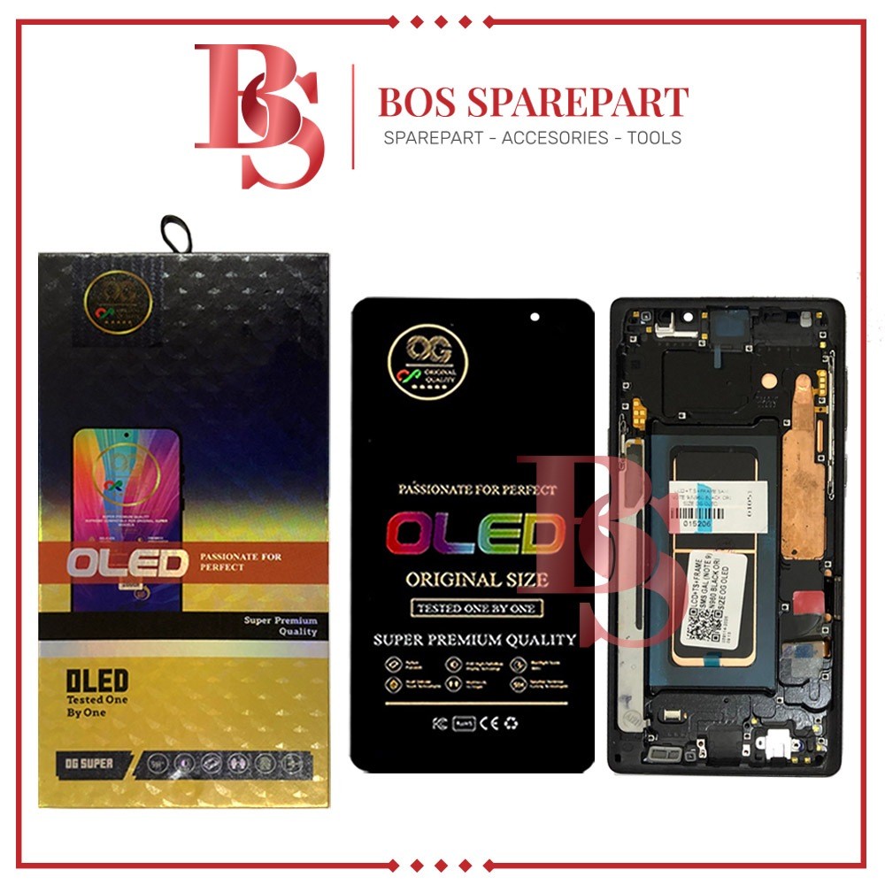 Bos Sparepart Jakarta - LCD TOUCHSCREEN + FRAME SAMSUNG NOTE 9 / N960 BLACK ORI SIZE OG OLED