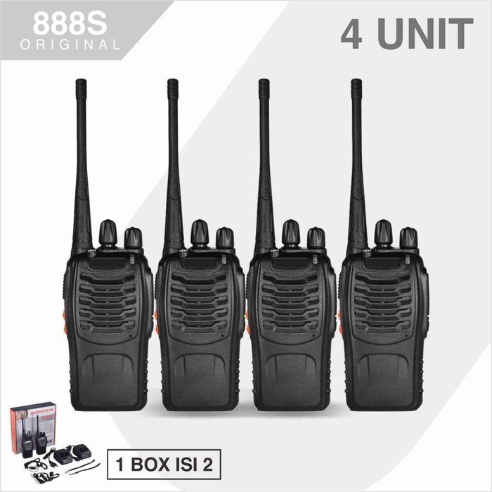 Paket 4 Unit BF-888S Radio HT Handy Talkie Walkie Talkie
