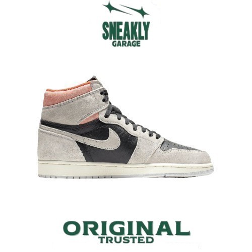Sepatu Nike Air Jordan 1 Retro High OG Neutral Grey Hyper Crimson    Sneakers Unisex