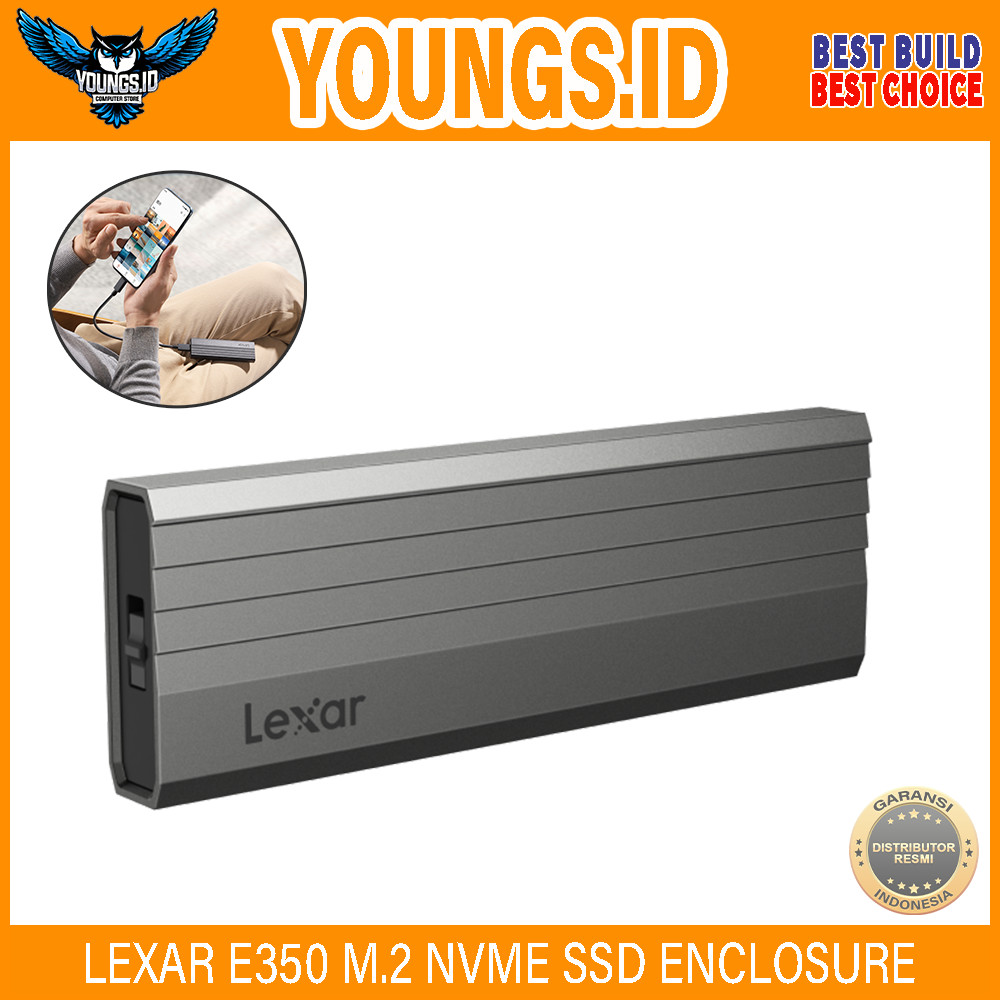 LEXAR E350 M.2 NVME SSD ENCLOSURE USB3.2 Type C LPAE350-RNGNG