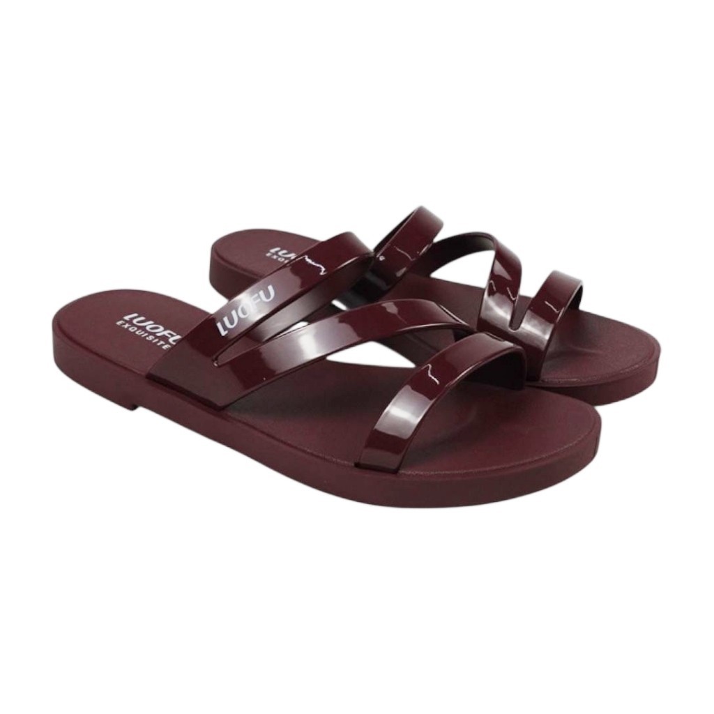 LUOFU Sendal Jelly Karet Pvc Wanita Kokop Z F2317-NEW [D01]Luofu Bara Bara