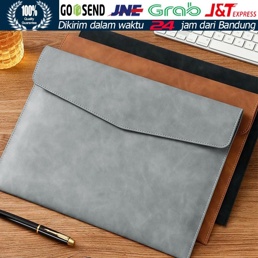 Map Dokumen Kulit Sintetis Premium A4 / Document Keeper Folder Organizer Kantor Elegan Waterproof / 