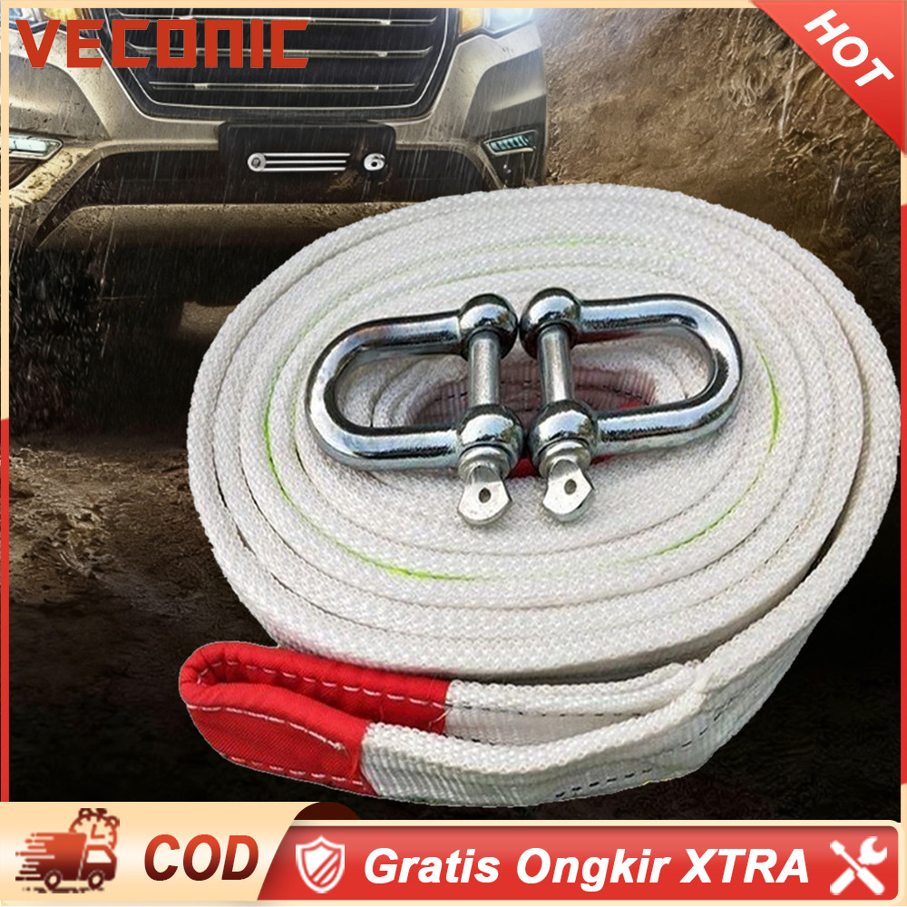 10 Ton 15Ton 20Ton 25Ton Tali derek mobil yang kuat / Kabel derek mobil dengan pengait / Tali derek 