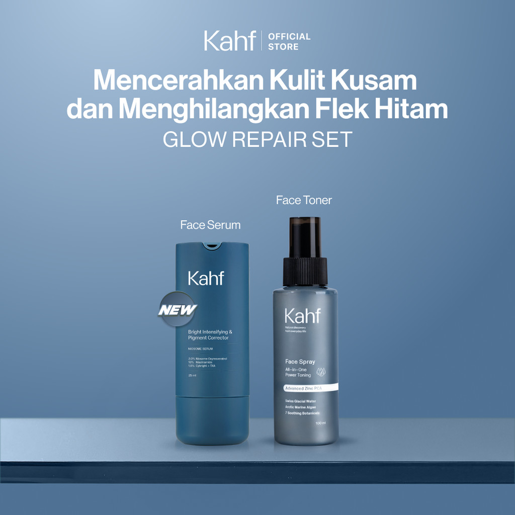 [KAHF BUNDLE 2IN1 ADVANCE FACE CARE BUNDLING] Men Bright & Acne Care Duo (Serum + Toner) - Paket Per