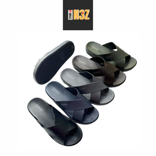 LUOFU Sendal Kokop Silang Jelly Karet Eva Pria Full Warna E6196-BM5C [B00] Luofu Import