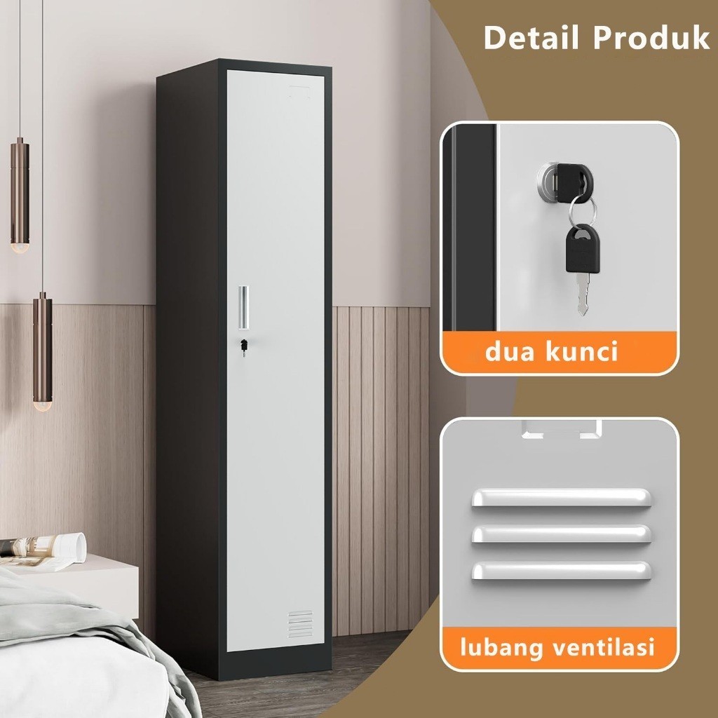 1-6 Pintu Lemari Penyimpanan Besi Dengan Kunci Lemari Pakaian Besi Dengan Berbagai Pilihan Model