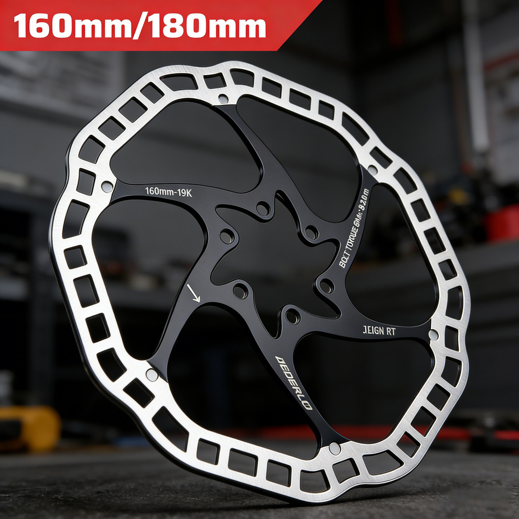 Rotor Rem Cakram Sepeda 6-Bolt, Rem Cakram Hidrolik 160/180, Ultra-Ringan, Kekuatan Tinggi, Rotor Di