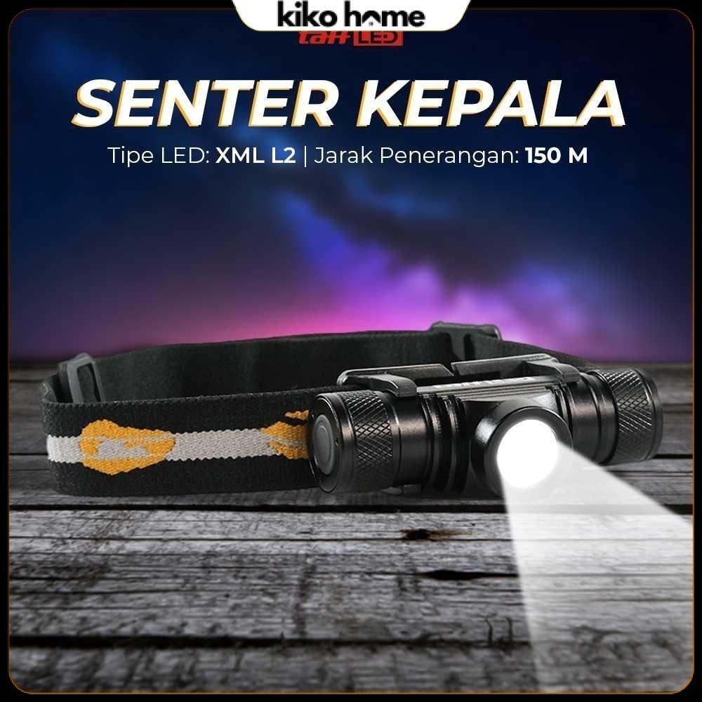 TAFFLED Senter Kepala Headlamp Headlight LED XML-L2 800 Lumens - D10-GCU2