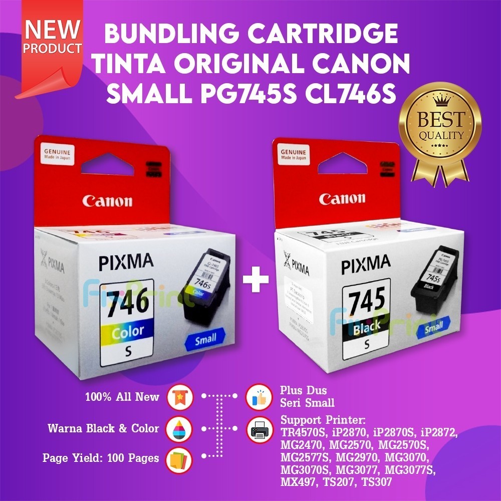 Cartridge Original 745s 746s Printer Canon MG2570S TR4570S TS307 TS207 TR4670s pg745s cl746s | Tinta
