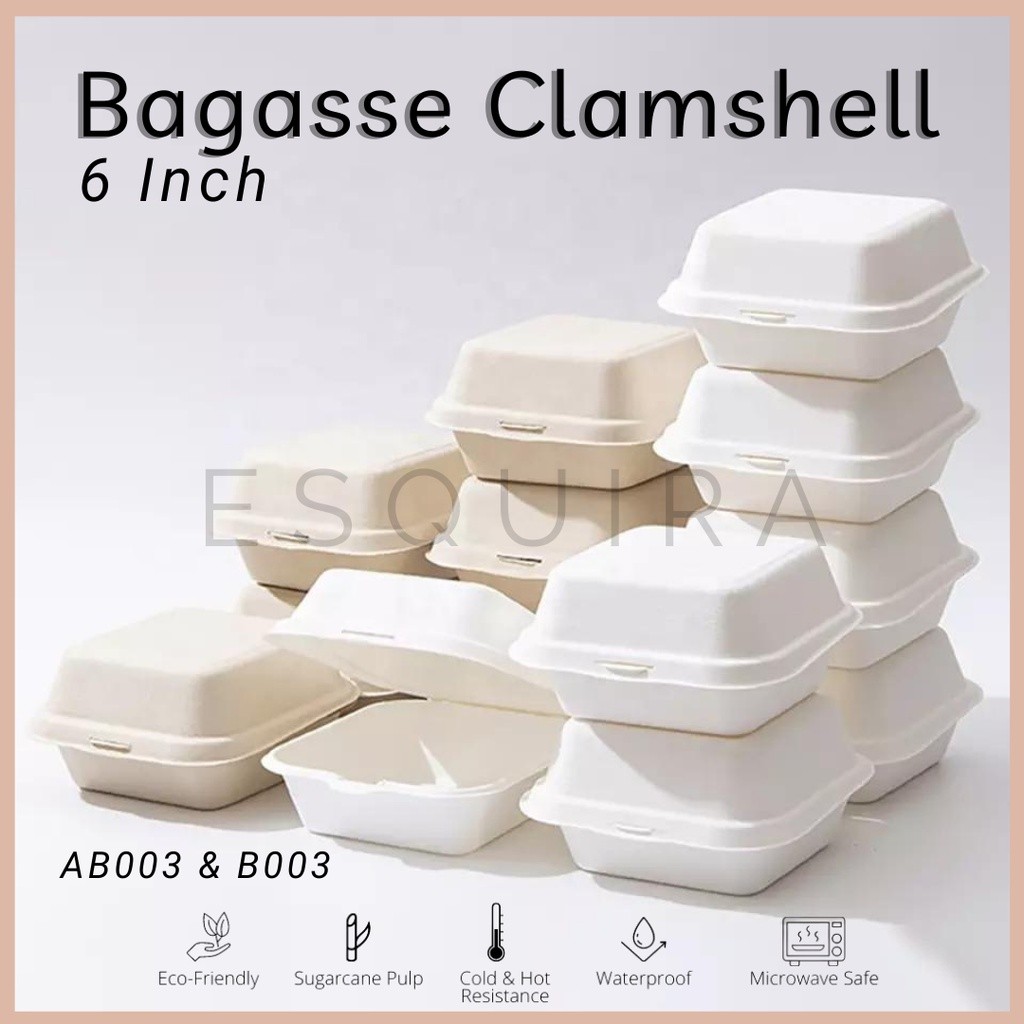 Ayumi Shop -  Bagasse Burger /  Cake Box / Lunch Box