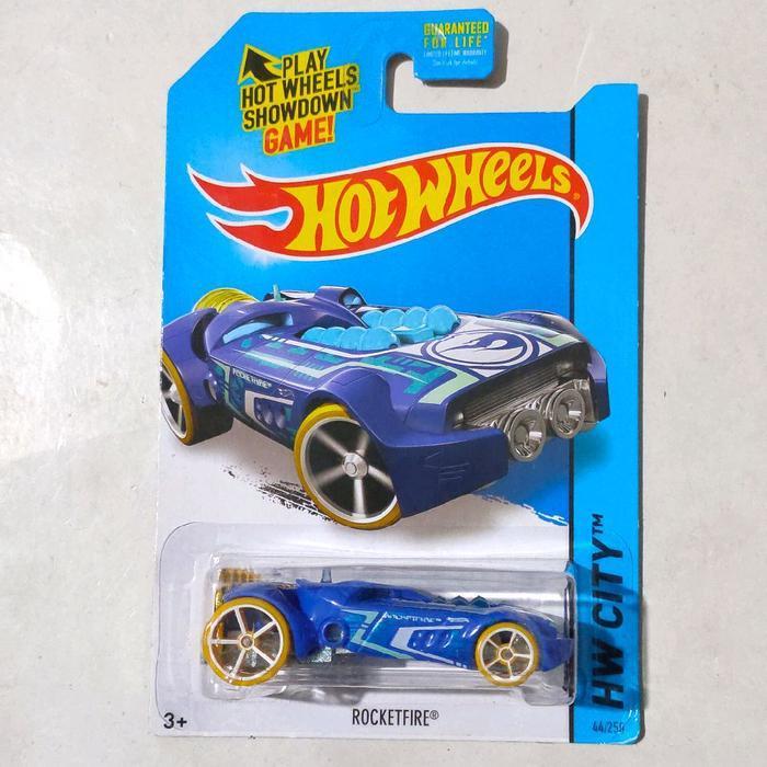 Mainan Hot Wheels RocketFire Rocket Fire biru 2014 Treasure Hunts Reguler TH base besi