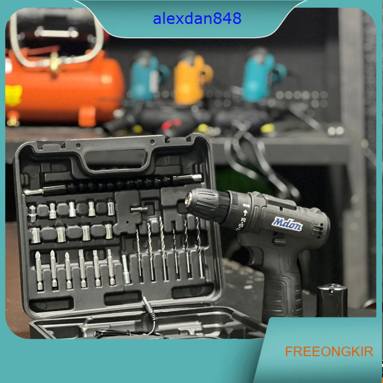 Mesin Bor Baterai 12V YUKIDO PRO - Cordless Drill 2 Batrai - Bor tanpa Kabel Makita Maktec Modern