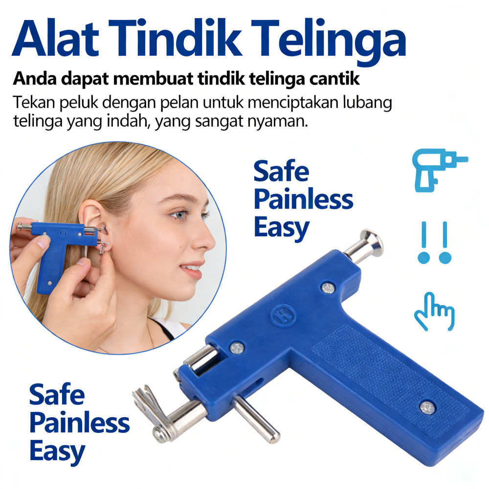 Berlaku Tembak Tindik Telinga Untuk Alat Pusar 100Pcs Set Telinga+Anting
